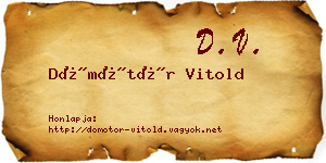 Dömötör Vitold névjegykártya